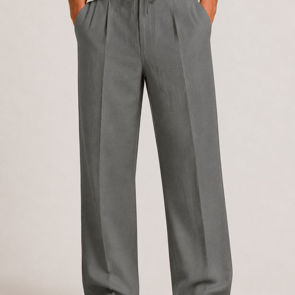 Lunelle | Heren Linnen Elegante Broek met Trekkoord