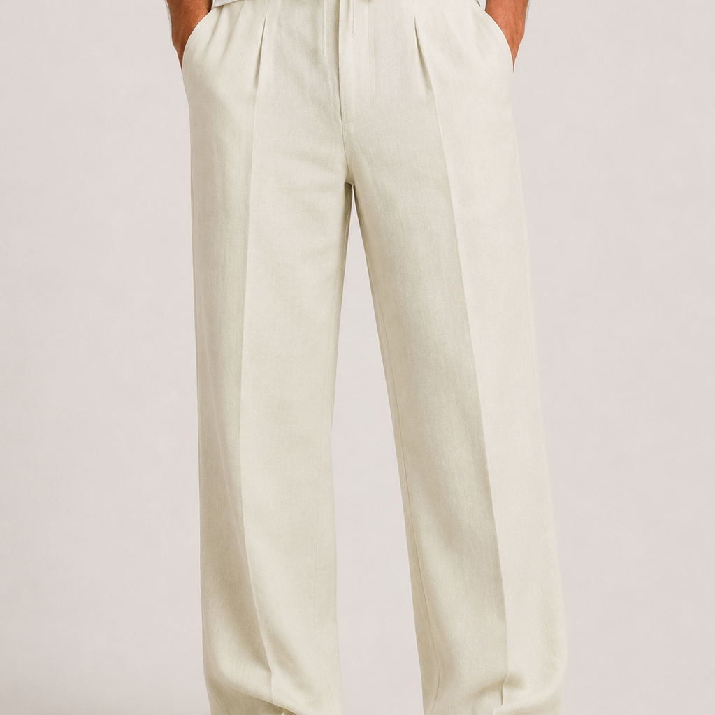 Lunelle | Heren Linnen Elegante Broek met Trekkoord