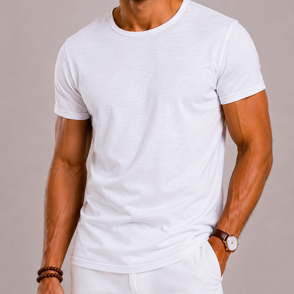 Lunelle | Heren T-Shirt met Ronde Hals van Katoen