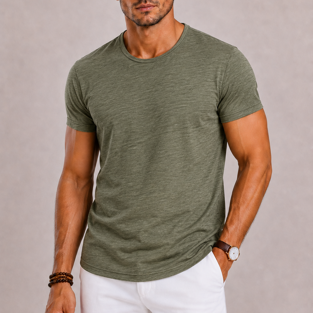 Lunelle | Heren T-Shirt met Ronde Hals van Katoen