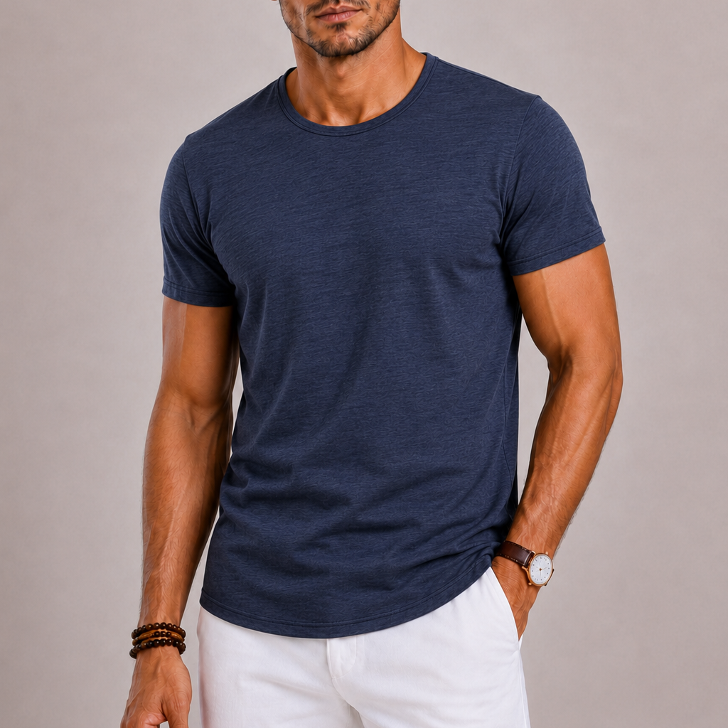 Lunelle | Heren T-Shirt met Ronde Hals van Katoen