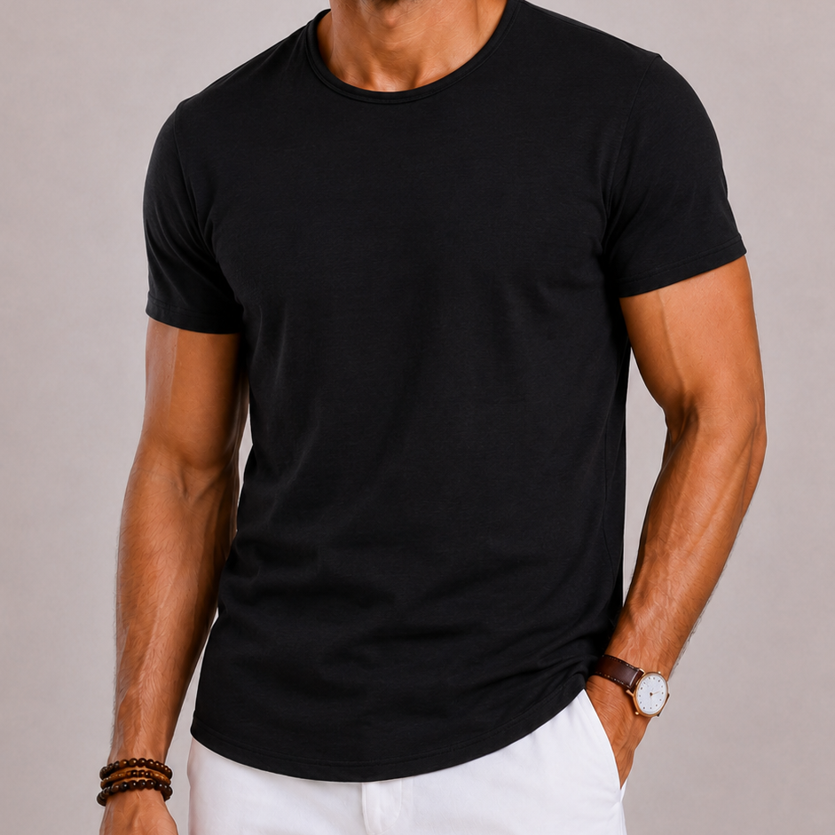 Lunelle | Heren T-Shirt met Ronde Hals van Katoen