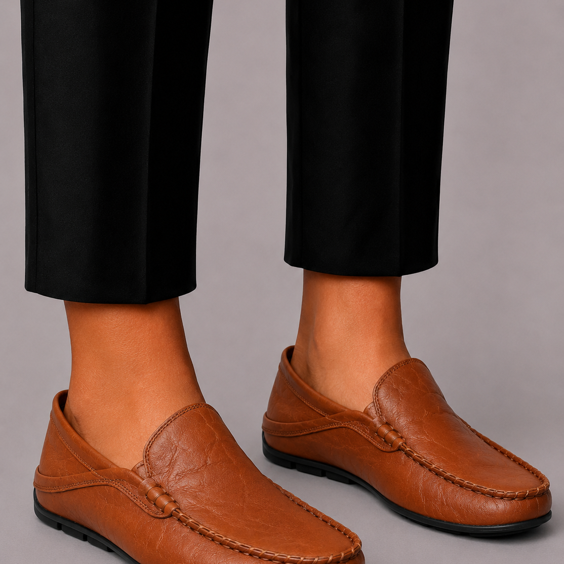 Lunelle | Heren Leren Loafers met Inklapbare Hiel