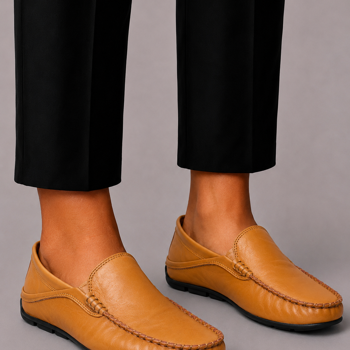 Lunelle | Heren Leren Loafers met Inklapbare Hiel