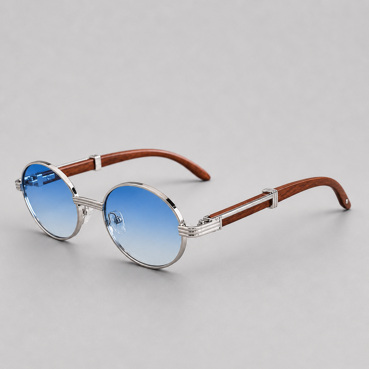 Lunelle | Heren Zonnebril Goud Rond Metaal Vintage Stijl