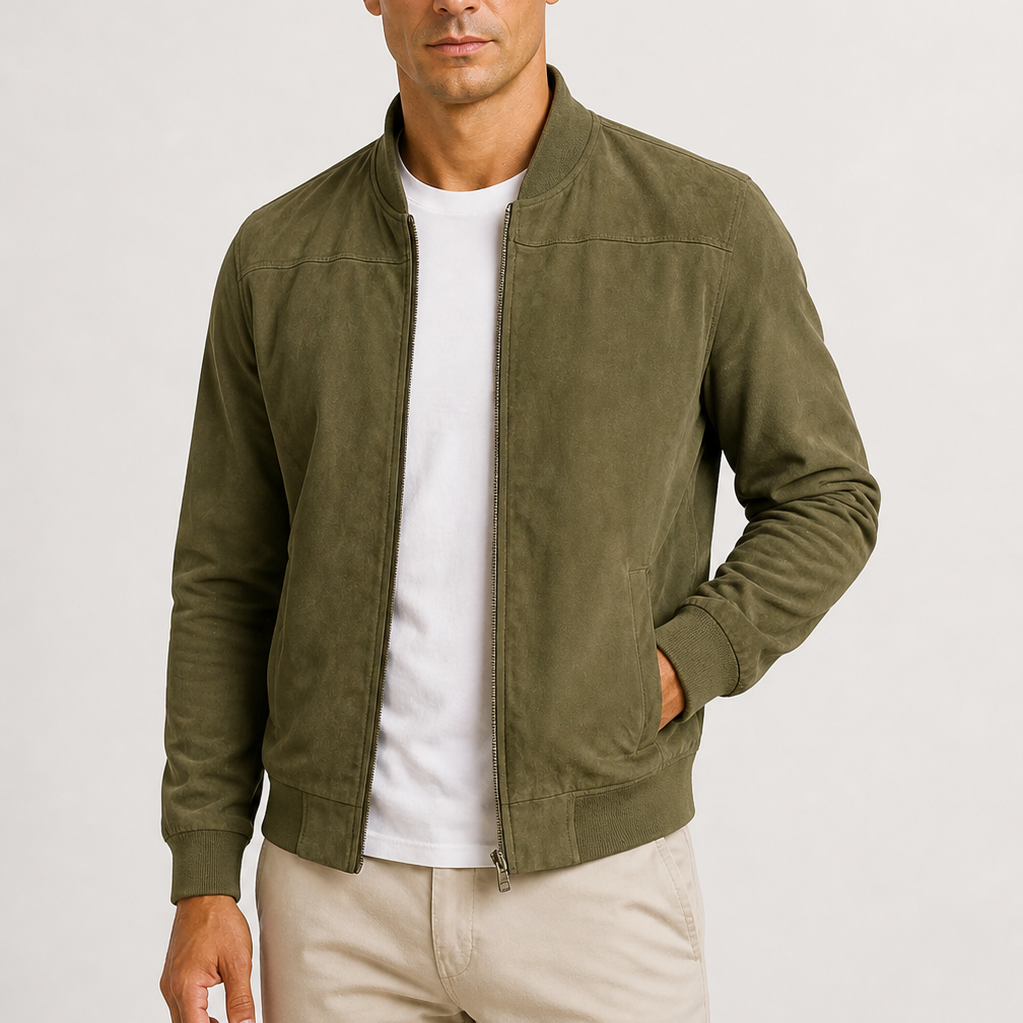Lunelle | Heren Suède Bomberjack Slim-Fit Tijdloze Stijl