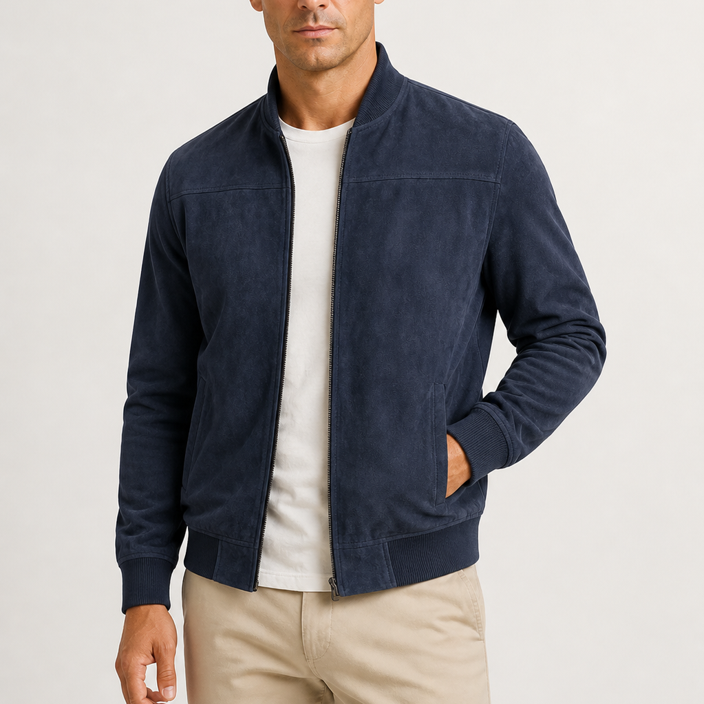 Lunelle | Heren Suède Bomberjack Slim-Fit Tijdloze Stijl