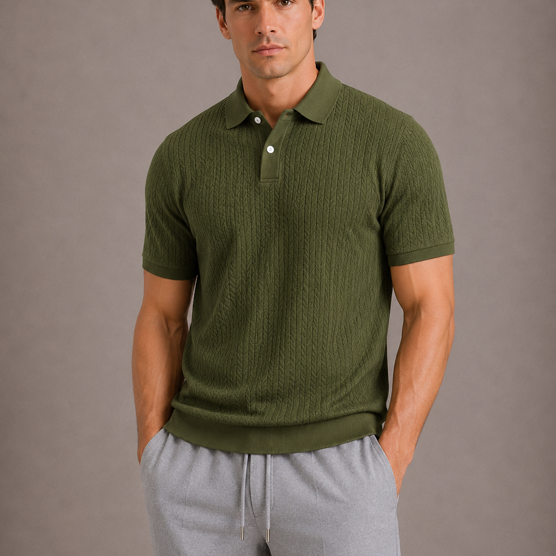 Lunelle | Heren Poloshirt Met Structuur Moderne Casual Elegantie