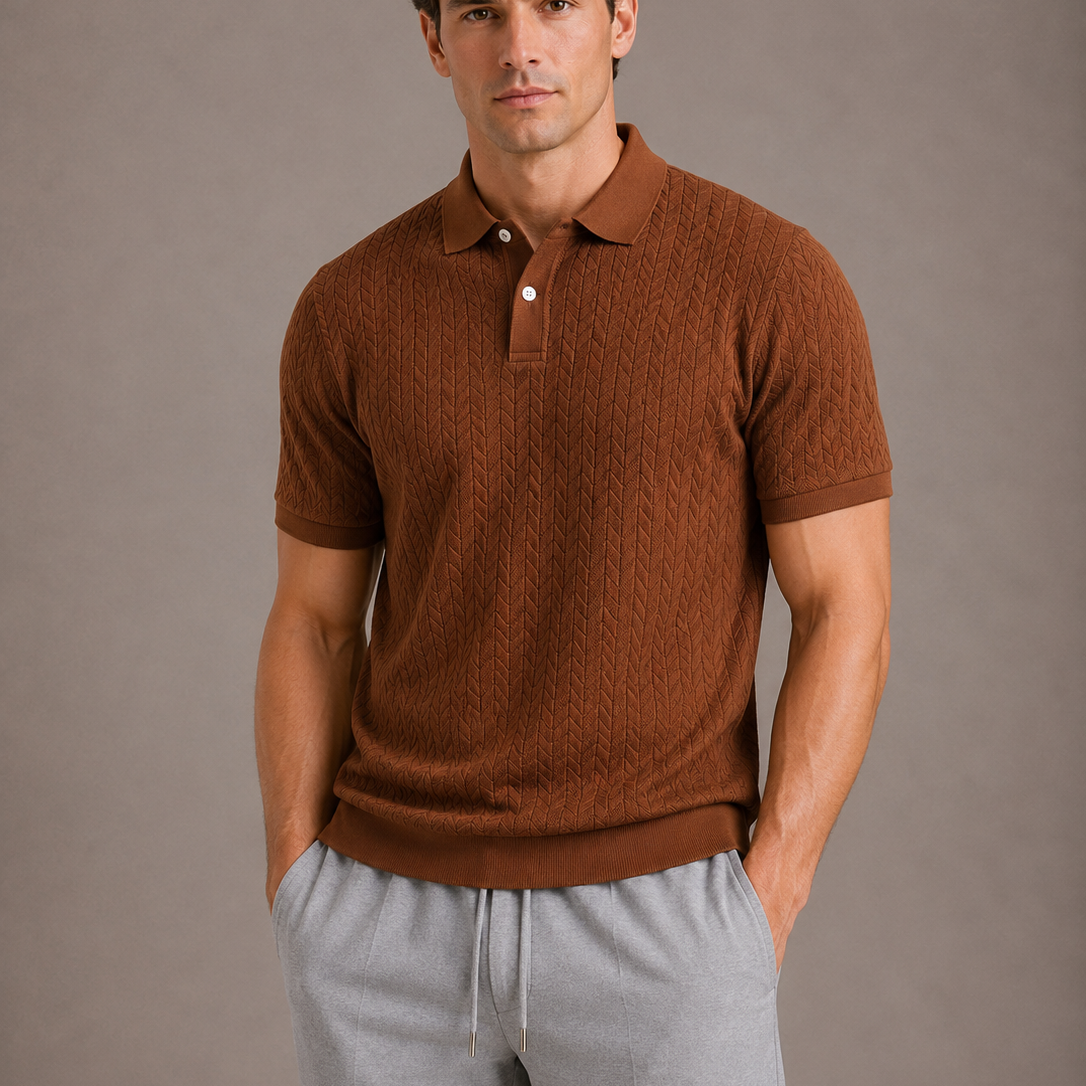 Lunelle | Heren Poloshirt Met Structuur Moderne Casual Elegantie