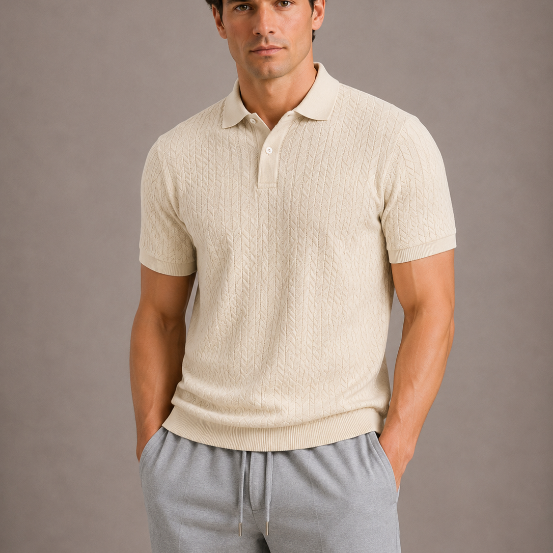 Lunelle | Heren Poloshirt Met Structuur Moderne Casual Elegantie