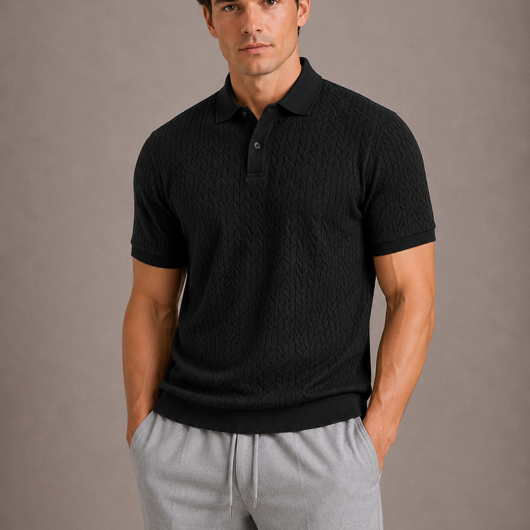 Lunelle | Heren Poloshirt Met Structuur Moderne Casual Elegantie