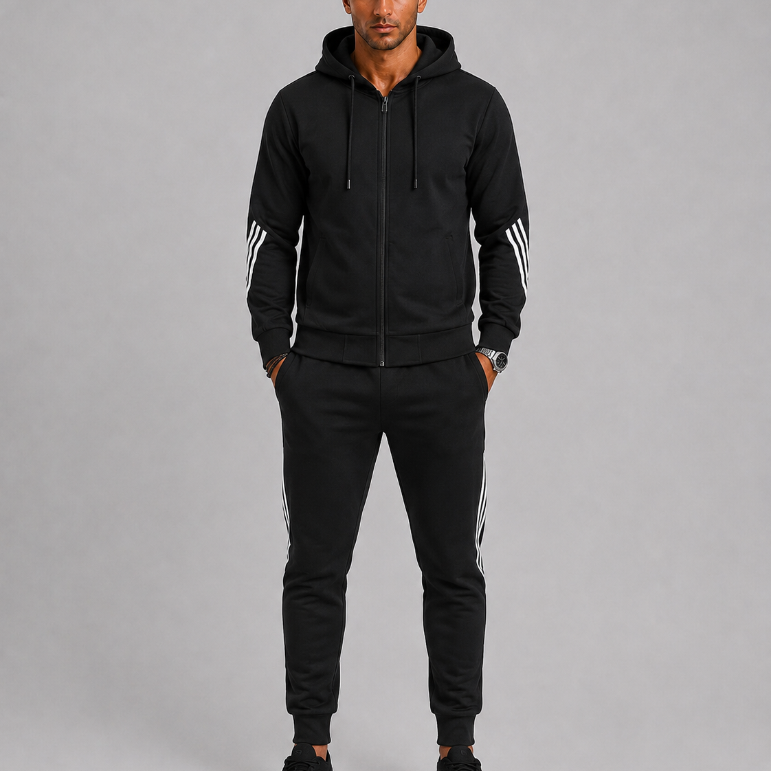 Lunelle | Men's Cotton Blend Zip-Up Tracksuit