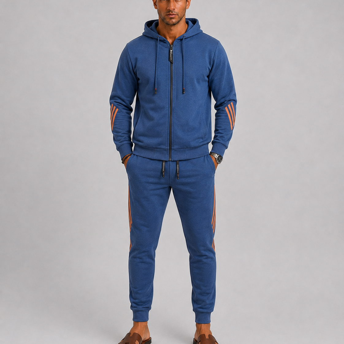 Lunelle | Men's Cotton Blend Zip-Up Tracksuit
