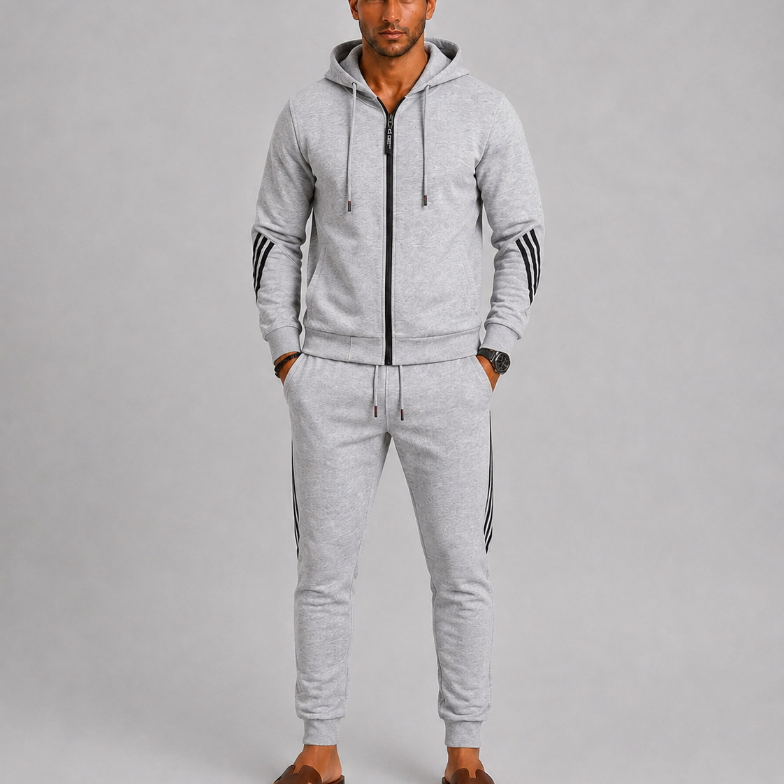Lunelle | Men's Cotton Blend Zip-Up Tracksuit