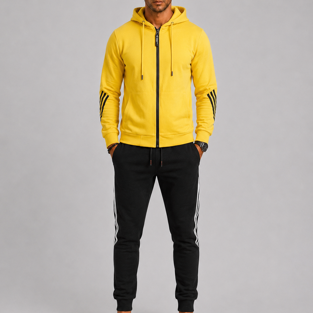 Lunelle | Men's Cotton Blend Zip-Up Tracksuit