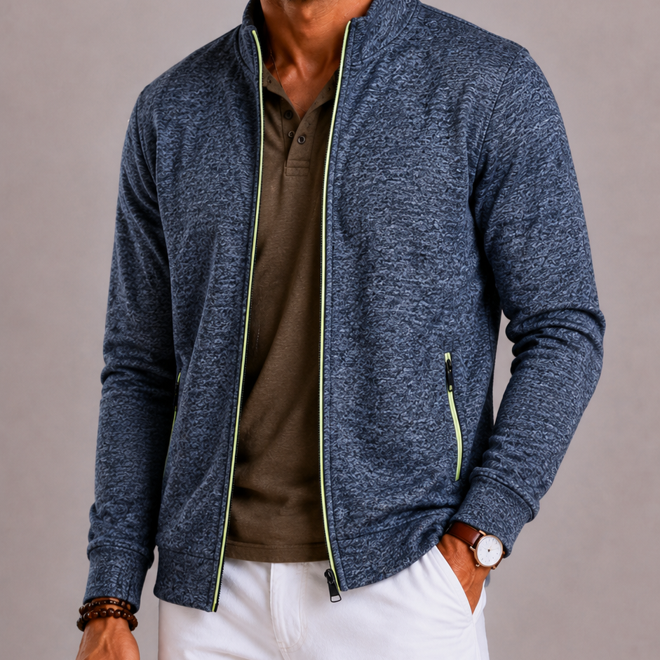 Lunelle | Men's Windproof Vest with Stand-Up Collar and Pocket Details