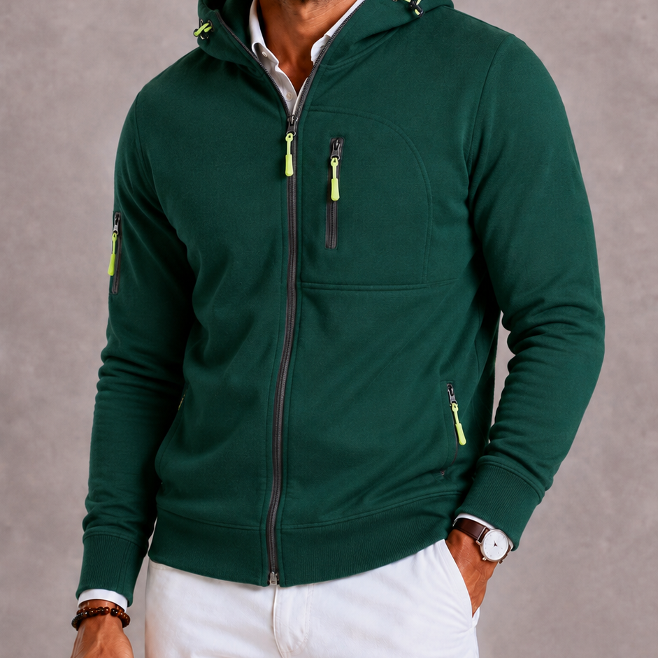 Lunelle | Men's Hooded Wool Hoodie with Zipper