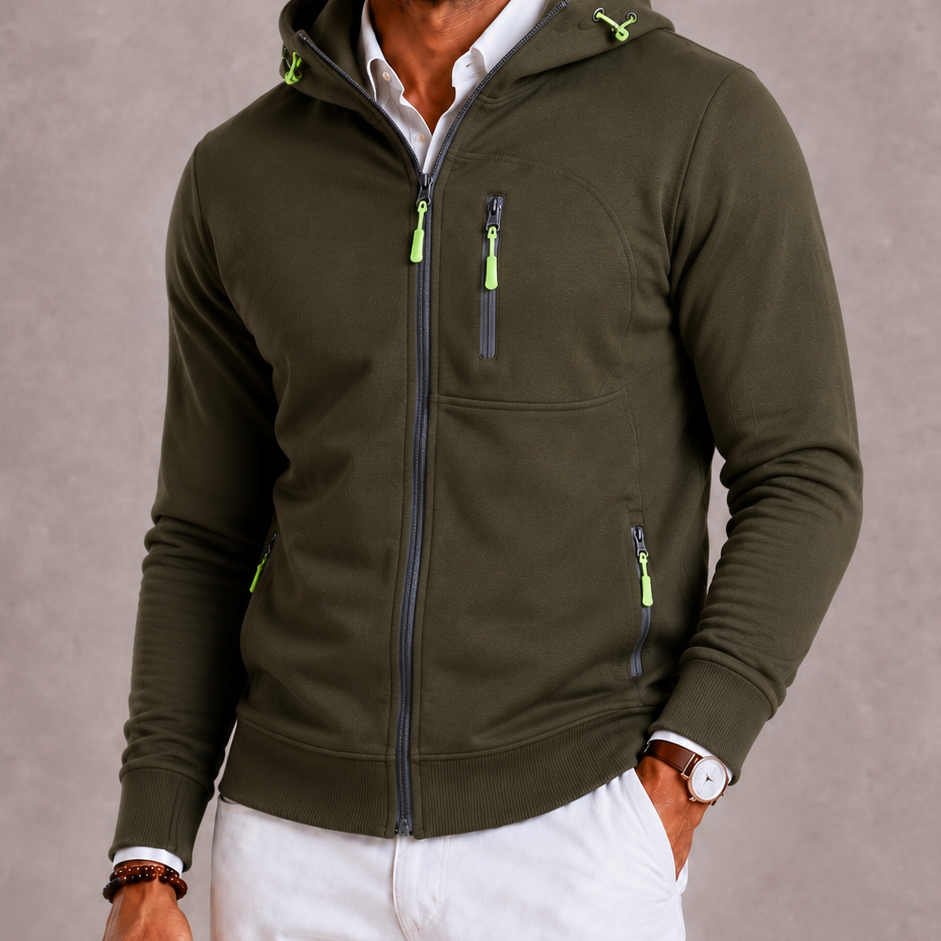 Lunelle | Men's Hooded Wool Hoodie with Zipper