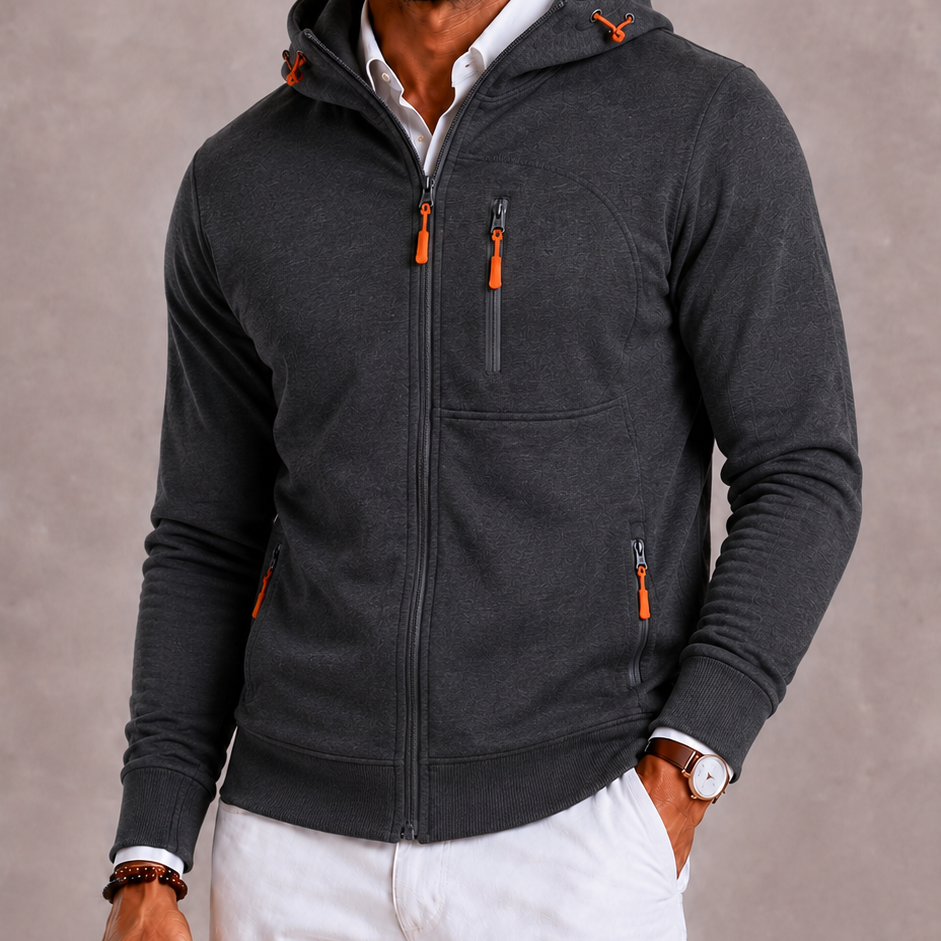 Lunelle | Men's Hooded Wool Hoodie with Zipper