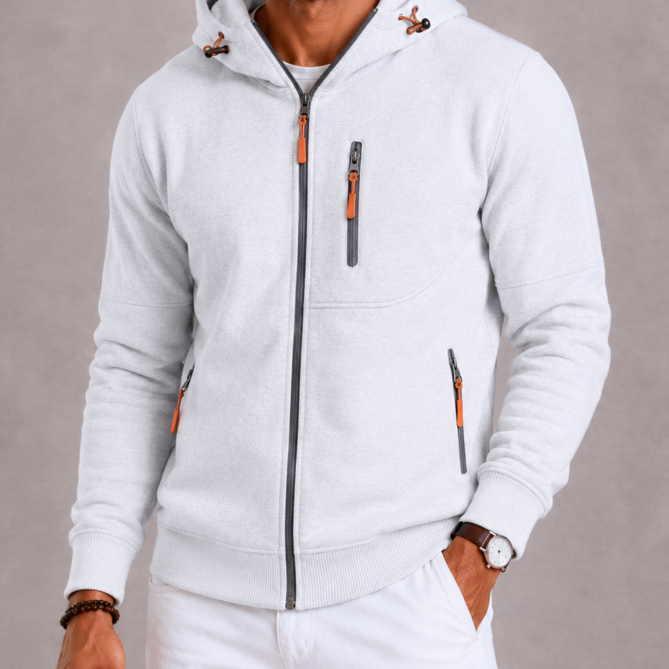 Lunelle | Men's Hooded Wool Hoodie with Zipper