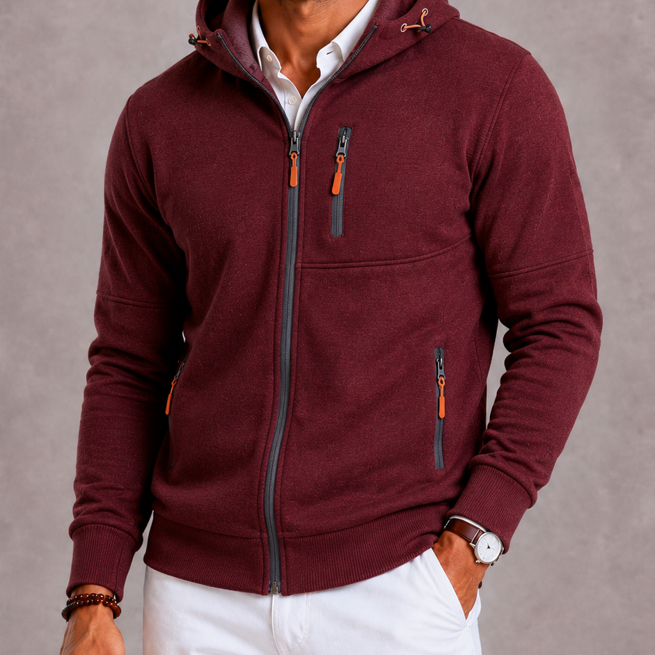 Lunelle | Men's Hooded Wool Hoodie with Zipper