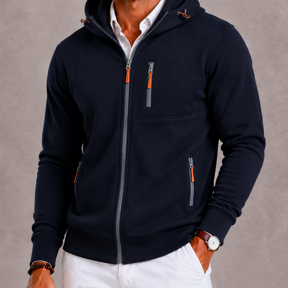 Lunelle | Men's Hooded Wool Hoodie with Zipper