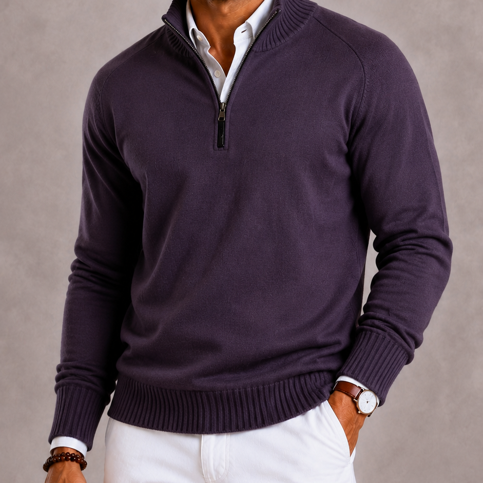 Lunelle | Men's Knitted Turtleneck with Zipper and Warm Thick Knit Structure