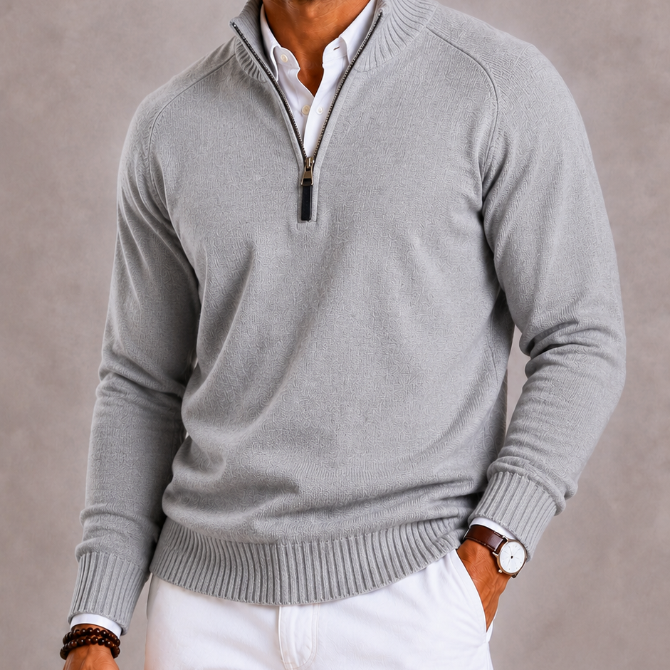 Lunelle | Men's Knitted Turtleneck with Zipper and Warm Thick Knit Structure