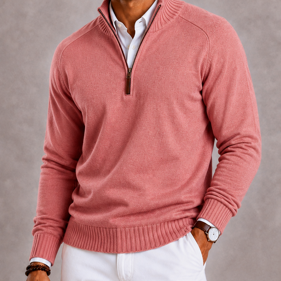 Lunelle | Men's Knitted Turtleneck with Zipper and Warm Thick Knit Structure