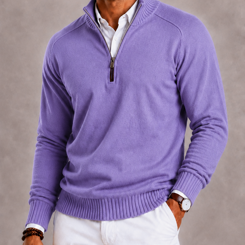 Lunelle | Men's Knitted Turtleneck with Zipper and Warm Thick Knit Structure