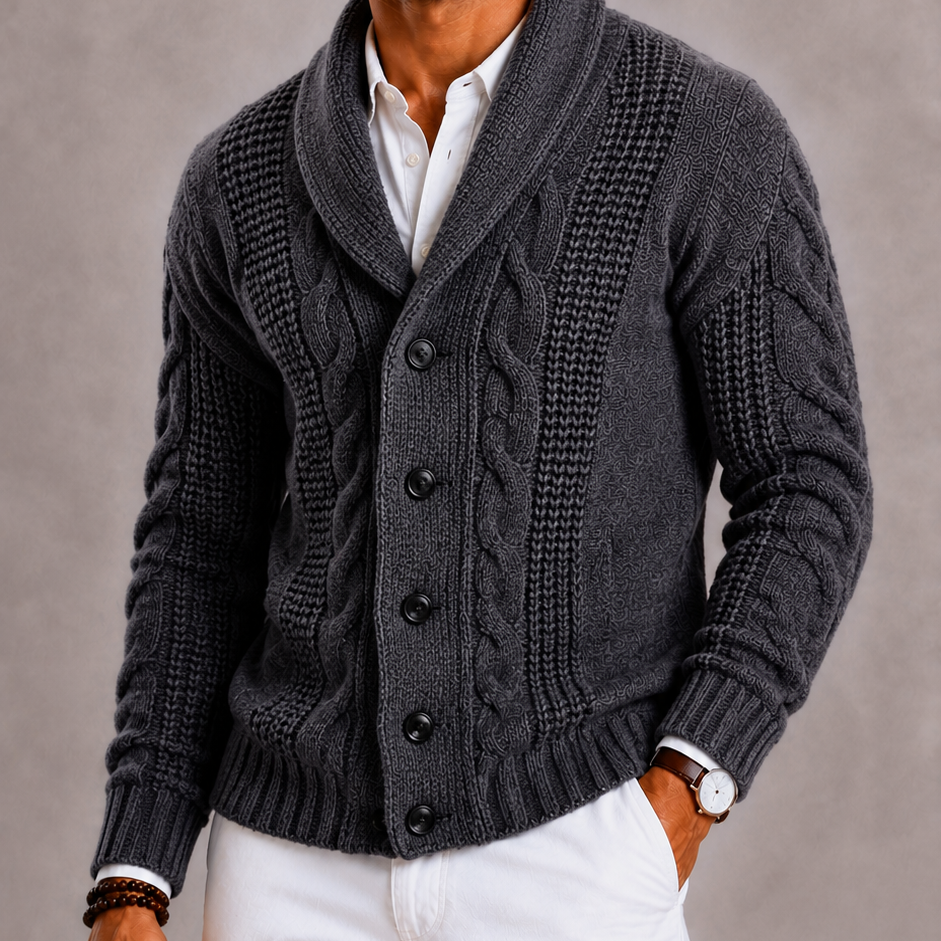 Lunelle | Men's Knitted Cardigan with Warm Texture and Timeless Style
