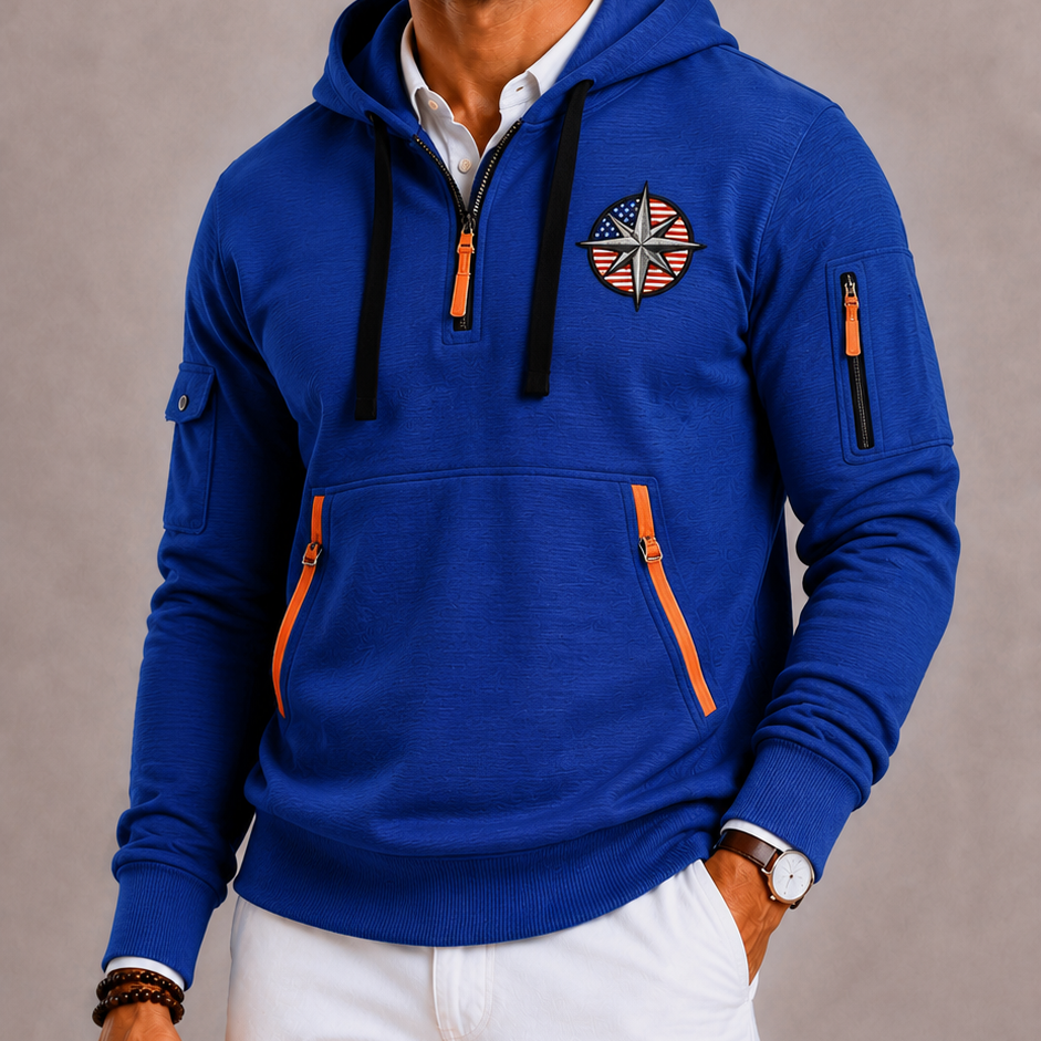 Lunelle | Men's Hoodie with Hood and Leopard Print
