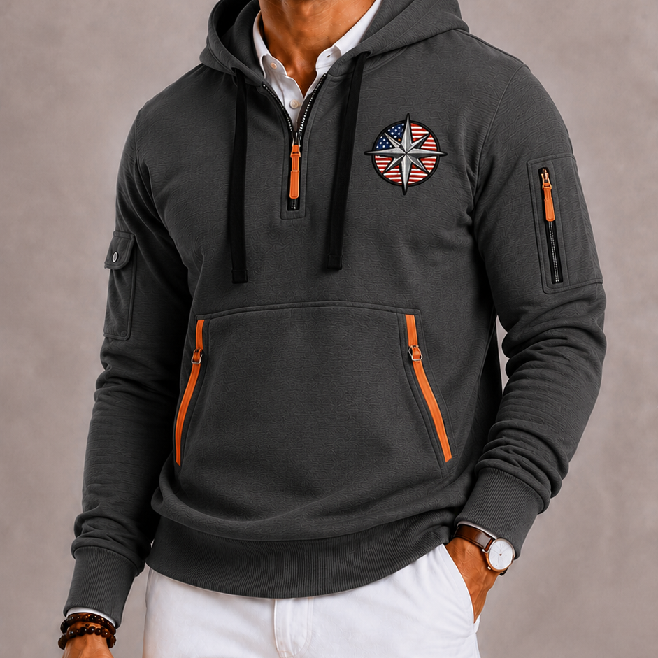 Lunelle | Men's Hoodie with Hood and Leopard Print