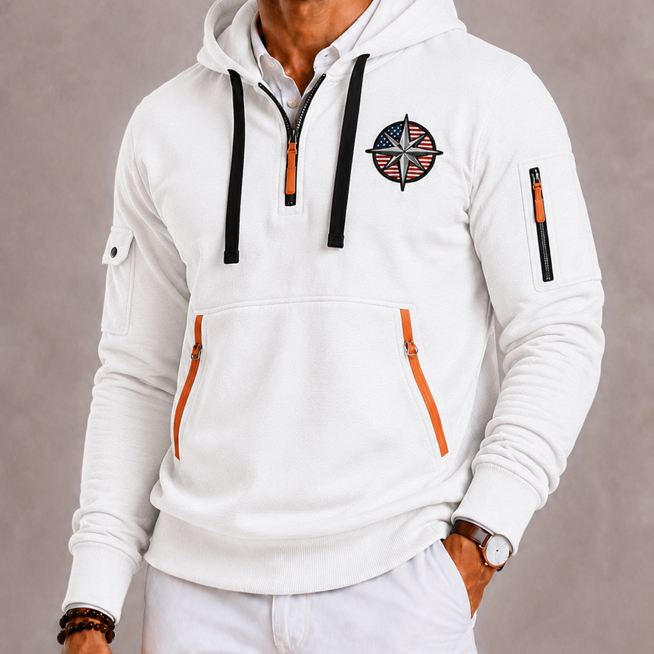 Lunelle | Men's Hoodie with Hood and Leopard Print