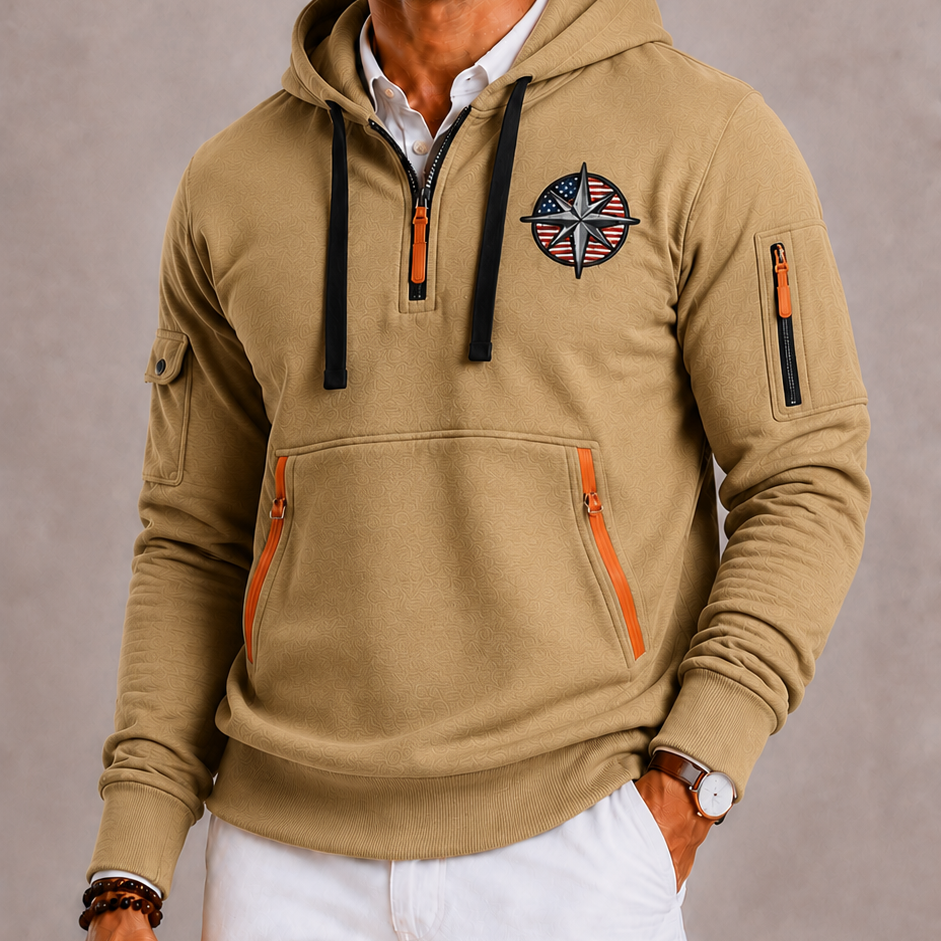 Lunelle | Men's Hoodie with Hood and Leopard Print