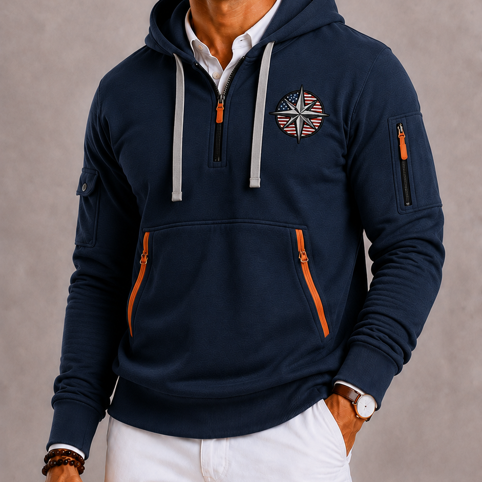 Lunelle | Men's Hoodie with Hood and Leopard Print