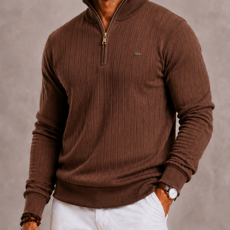 Lunelle | Men's Zip-Up Stand-Up Collar Autumn Sweater