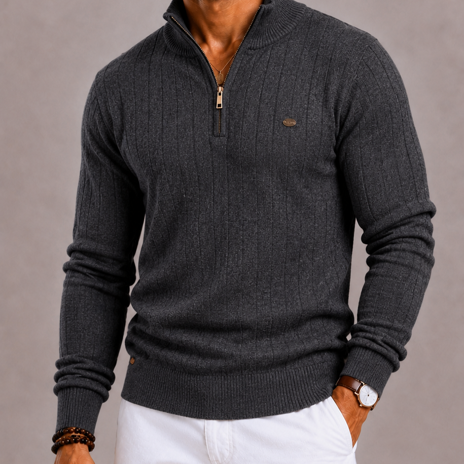 Lunelle | Men's Zip-Up Stand-Up Collar Autumn Sweater