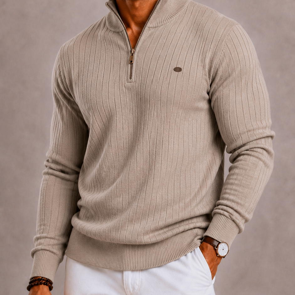 Lunelle | Men's Zip-Up Stand-Up Collar Autumn Sweater