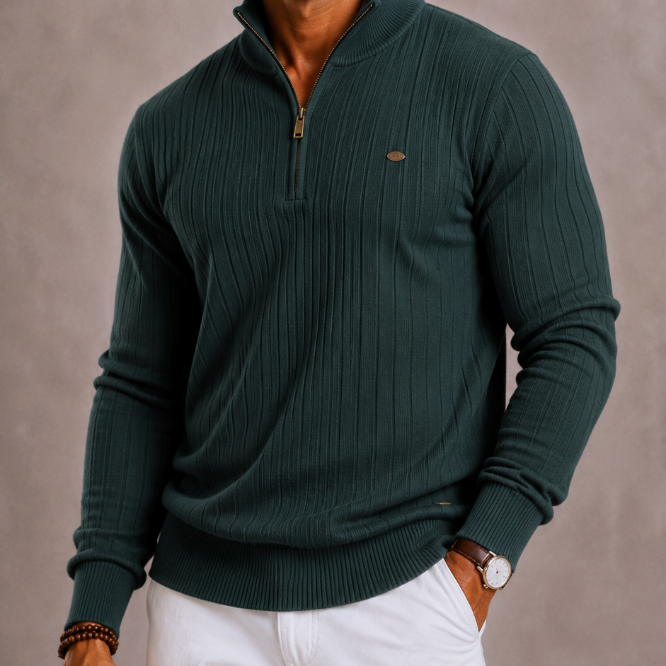 Lunelle | Men's Zip-Up Stand-Up Collar Autumn Sweater