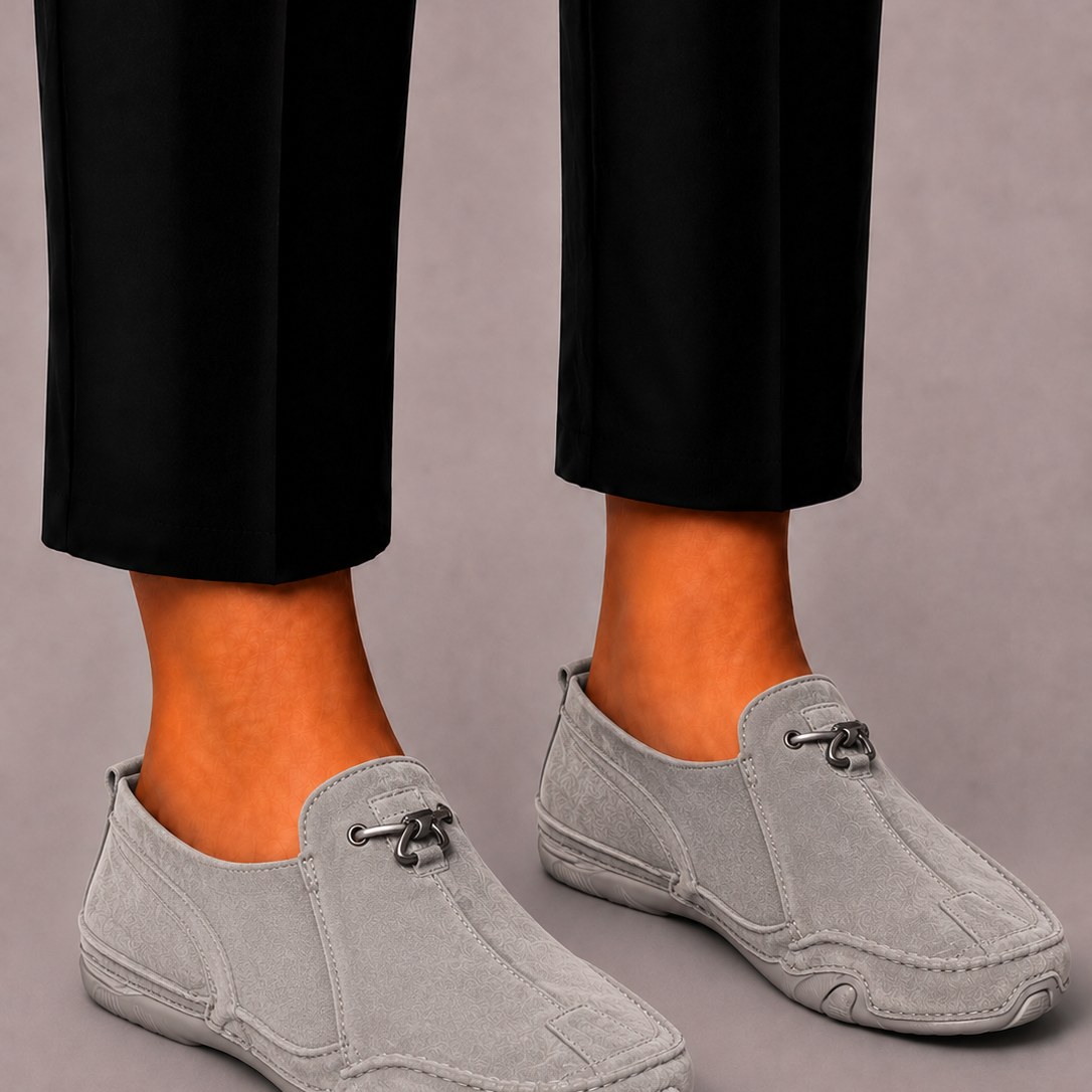 Lunelle | Heren Suède Instappers met Mesh Details