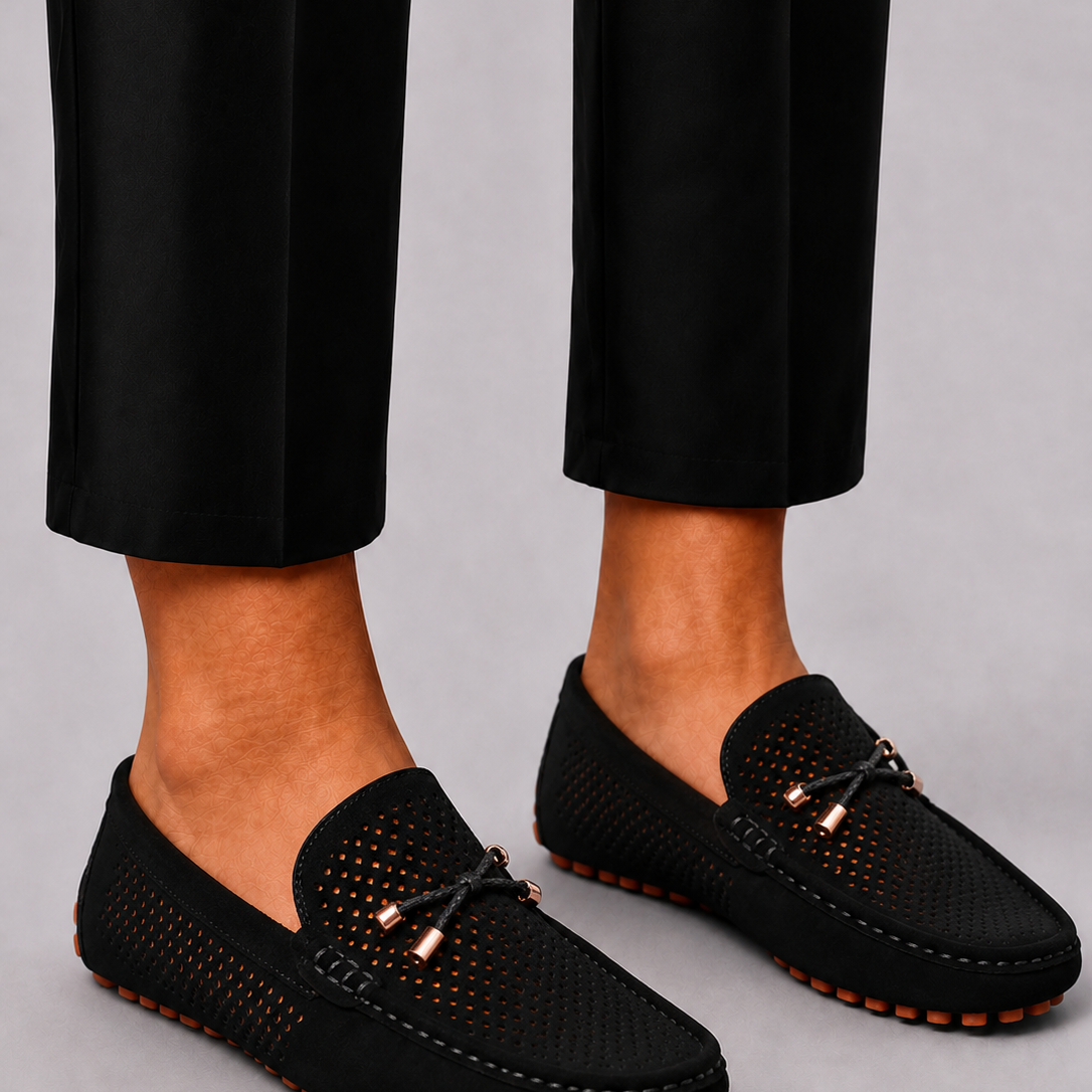 Lunelle | Heren Loafers met Perforatie en Slip-On Design