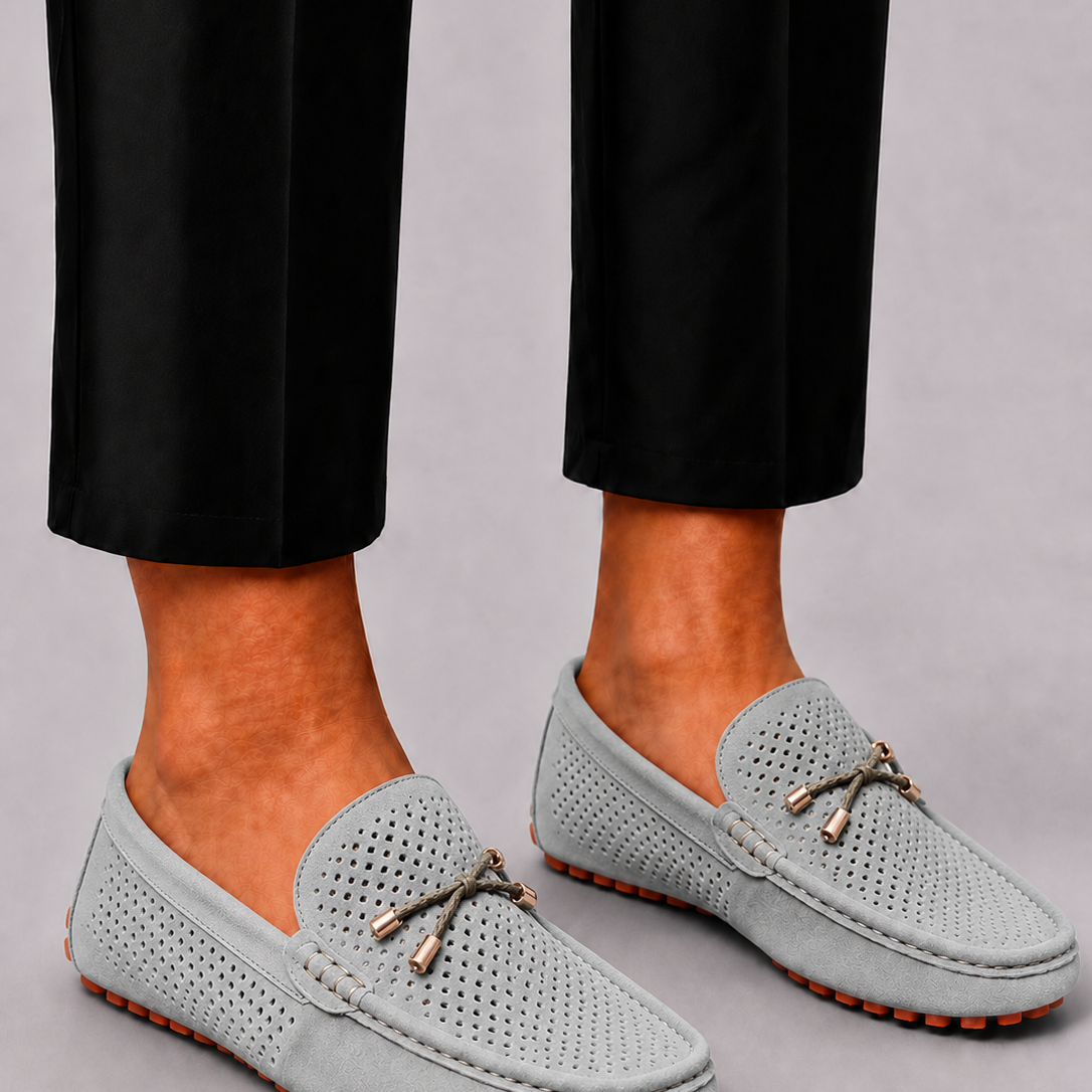 Lunelle | Heren Loafers met Perforatie en Slip-On Design