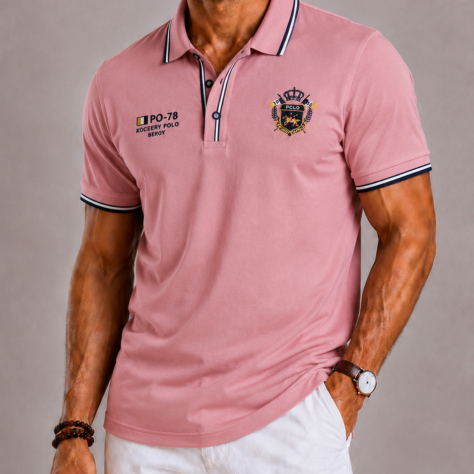 Lunelle | Heren Polo met Geborduurd Detail en Klassieke Kraag