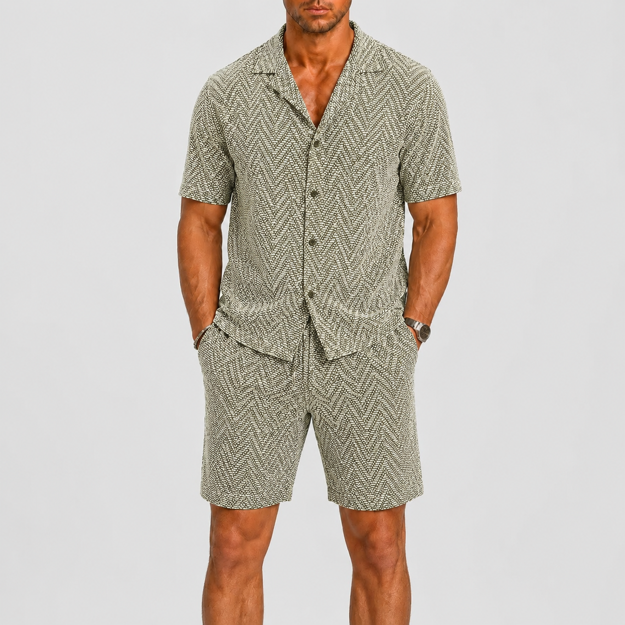 Lunelle | Heren Zomerset met Geometrisch Jacquardpatroon