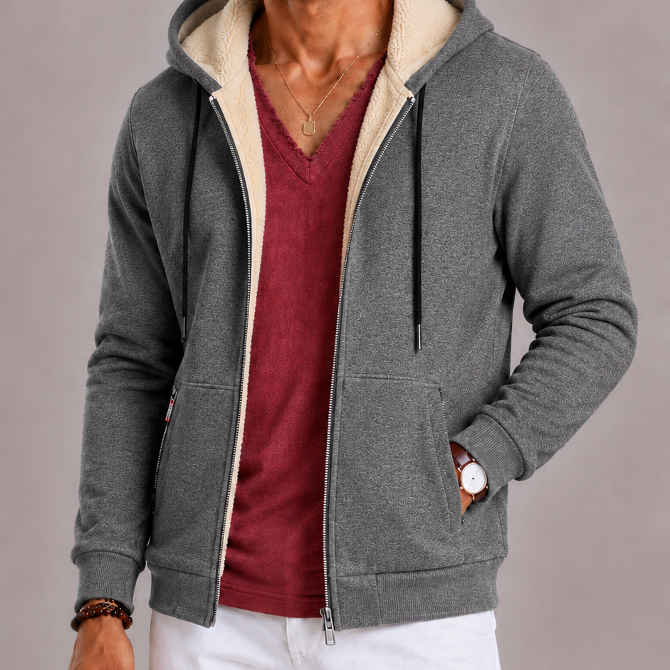 Lunelle | Men's Vest with Hood and Warm Sherpa Look
