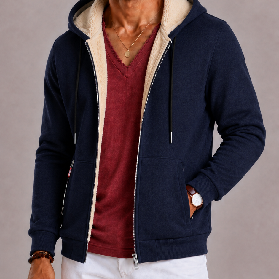 Lunelle | Men's Vest with Hood and Warm Sherpa Look