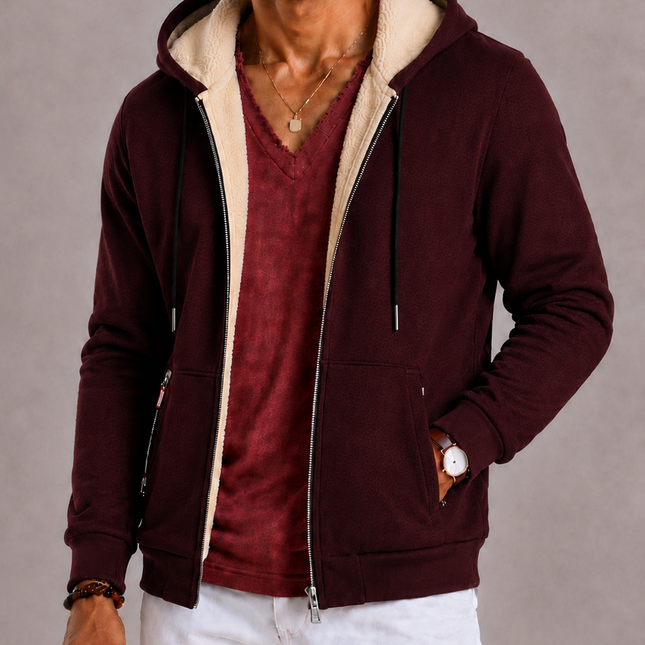 Lunelle | Men's Vest with Hood and Warm Sherpa Look
