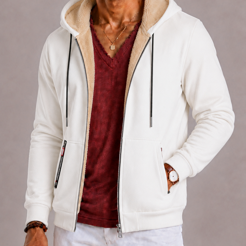 Lunelle | Men's Vest with Hood and Warm Sherpa Look