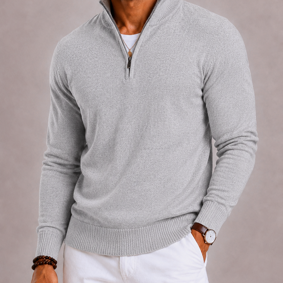 Lunelle | Men's Slim Fit Half-Zip Turtleneck Sweater